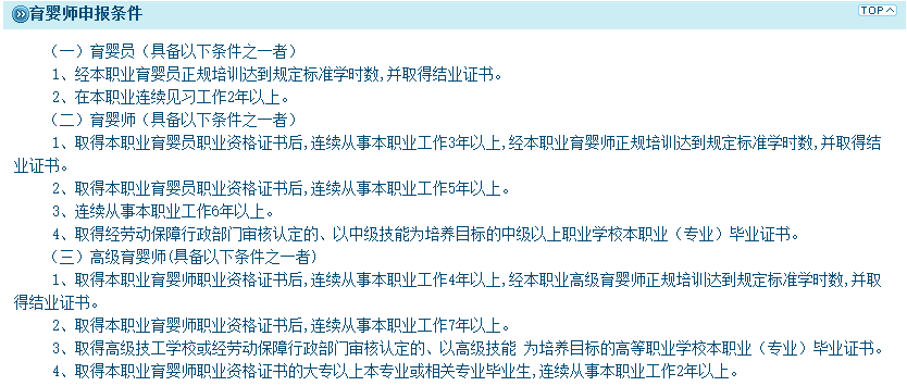 育嬰師報考條件